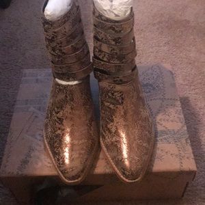 Free People Sloane Ankle boots Gold/Tan